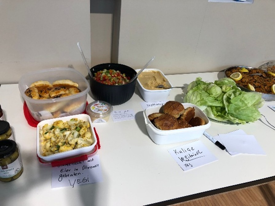 various food dishes on table