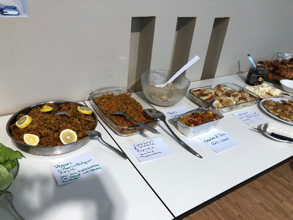 various food dishes on table